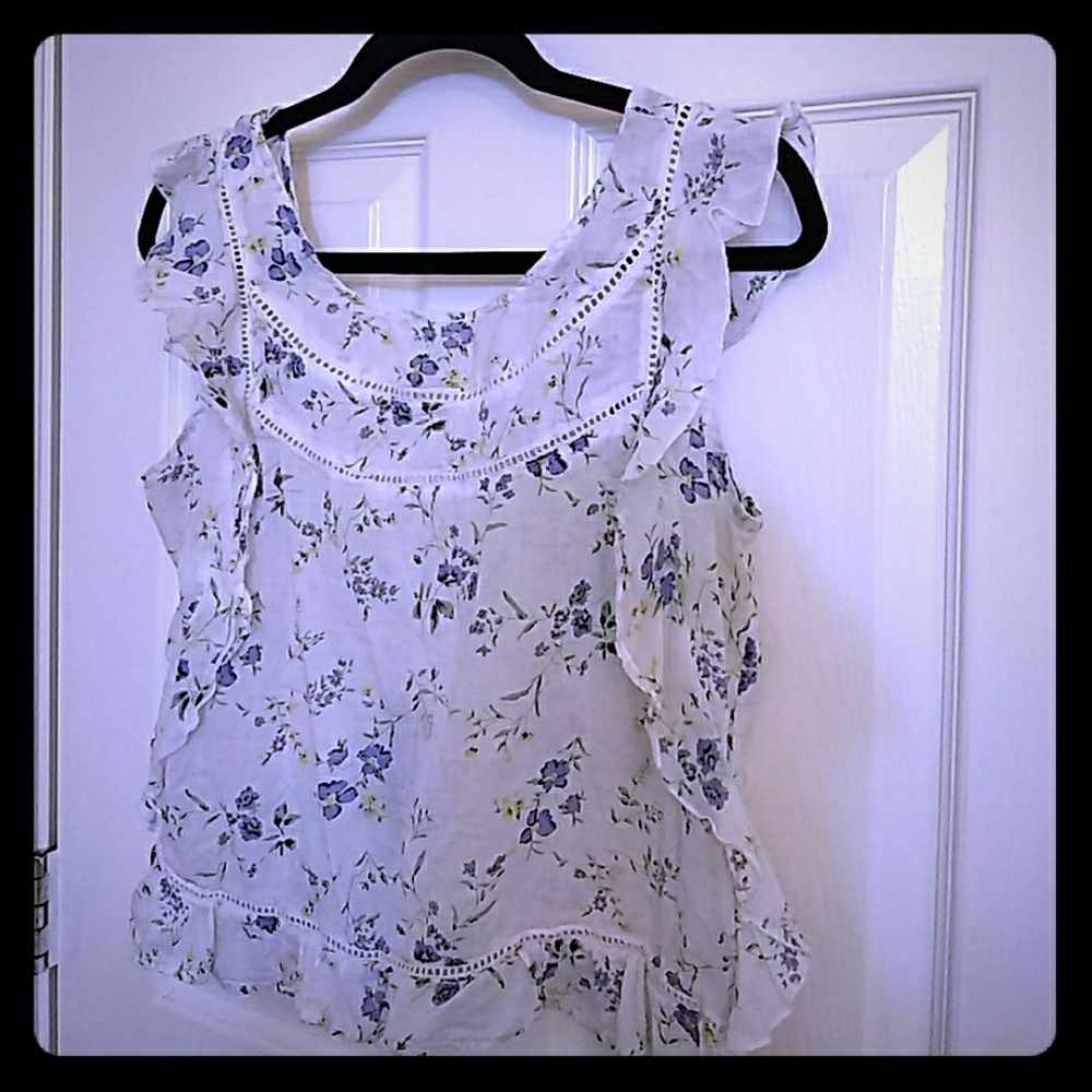 *3/$15* Banjara semi-sheer floral tank- sz XL